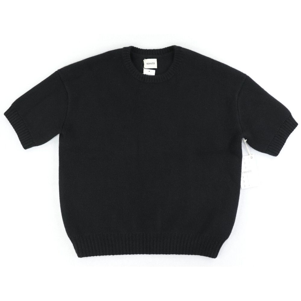 KHAITE Black Crew Neck Sweater